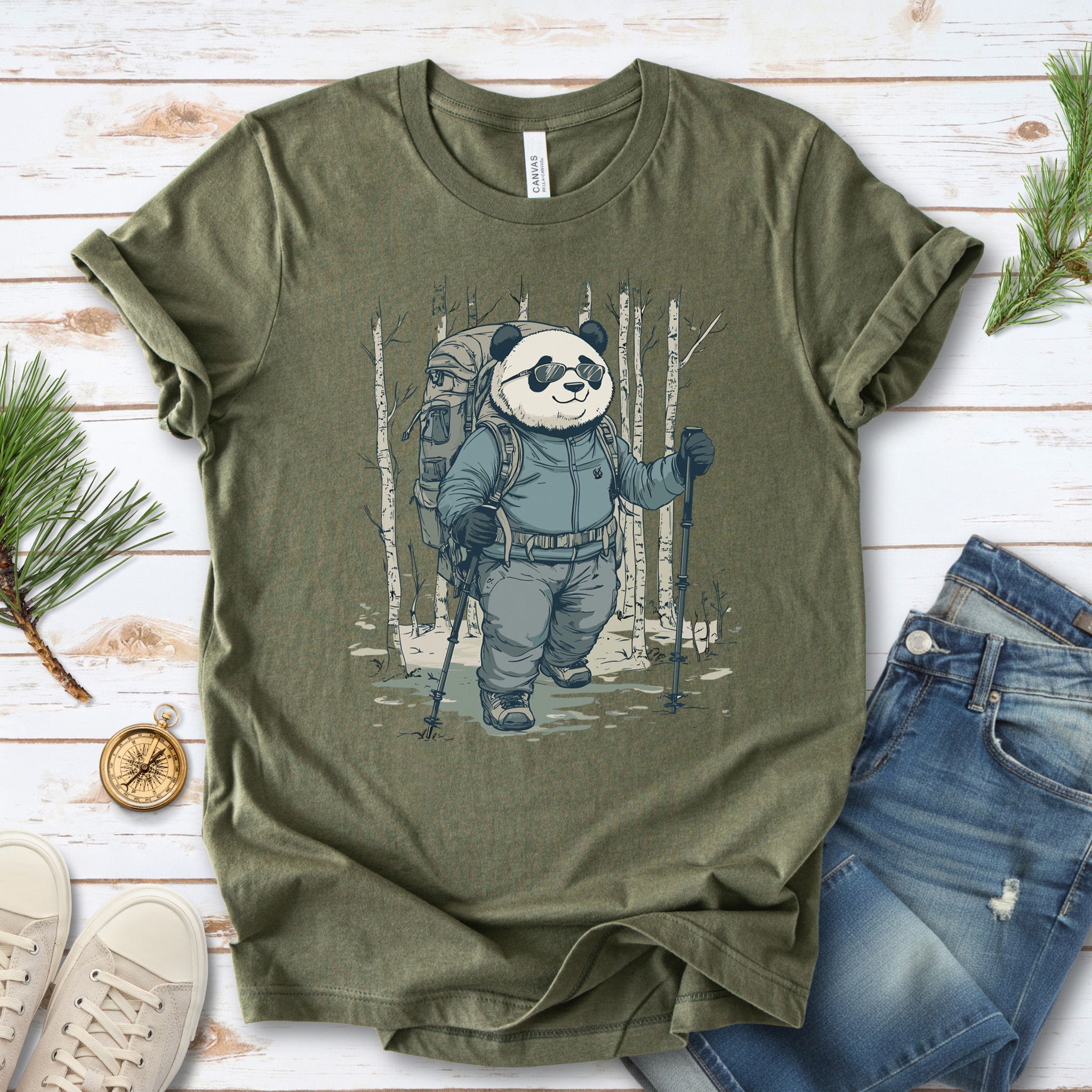 Panda Hitting the Trail T-Shirt