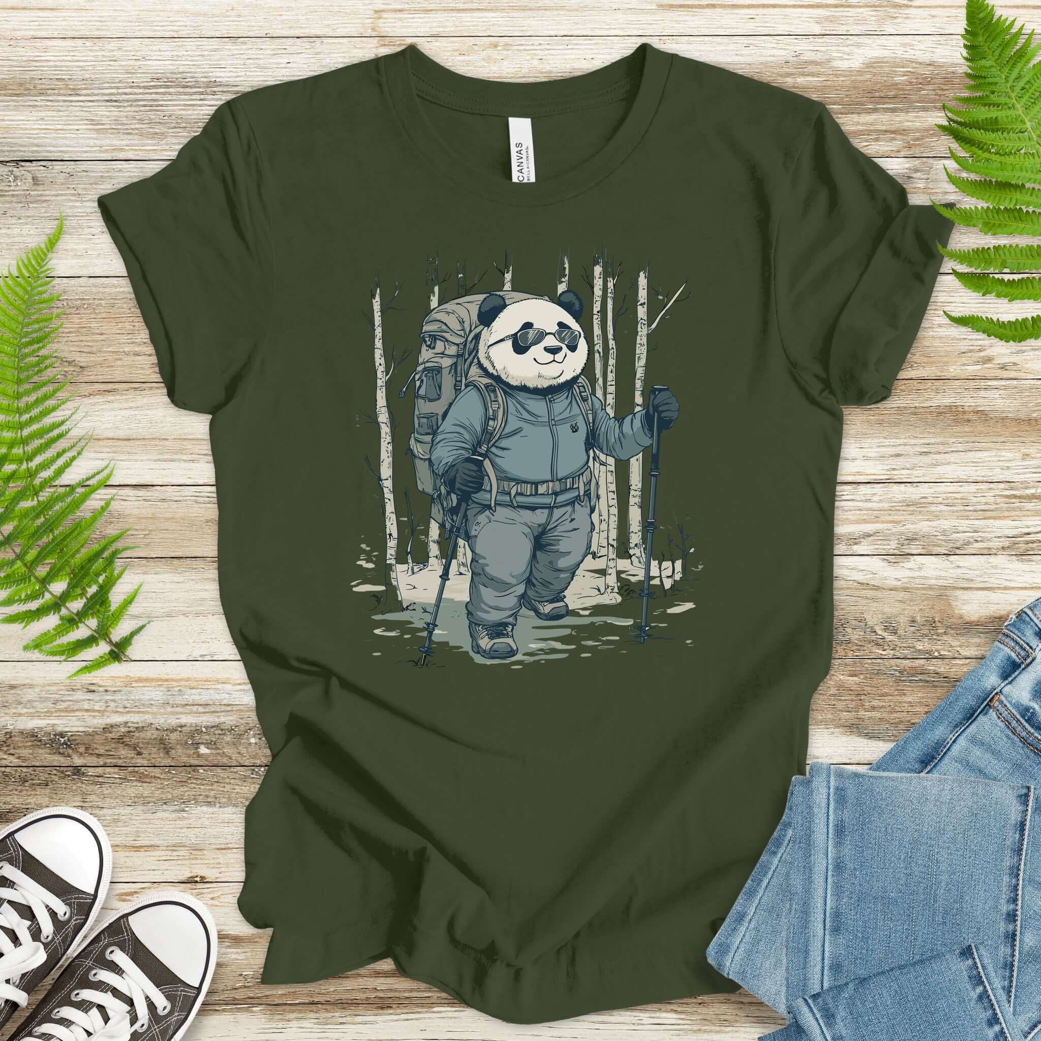 Panda Hitting the Trail T-Shirt