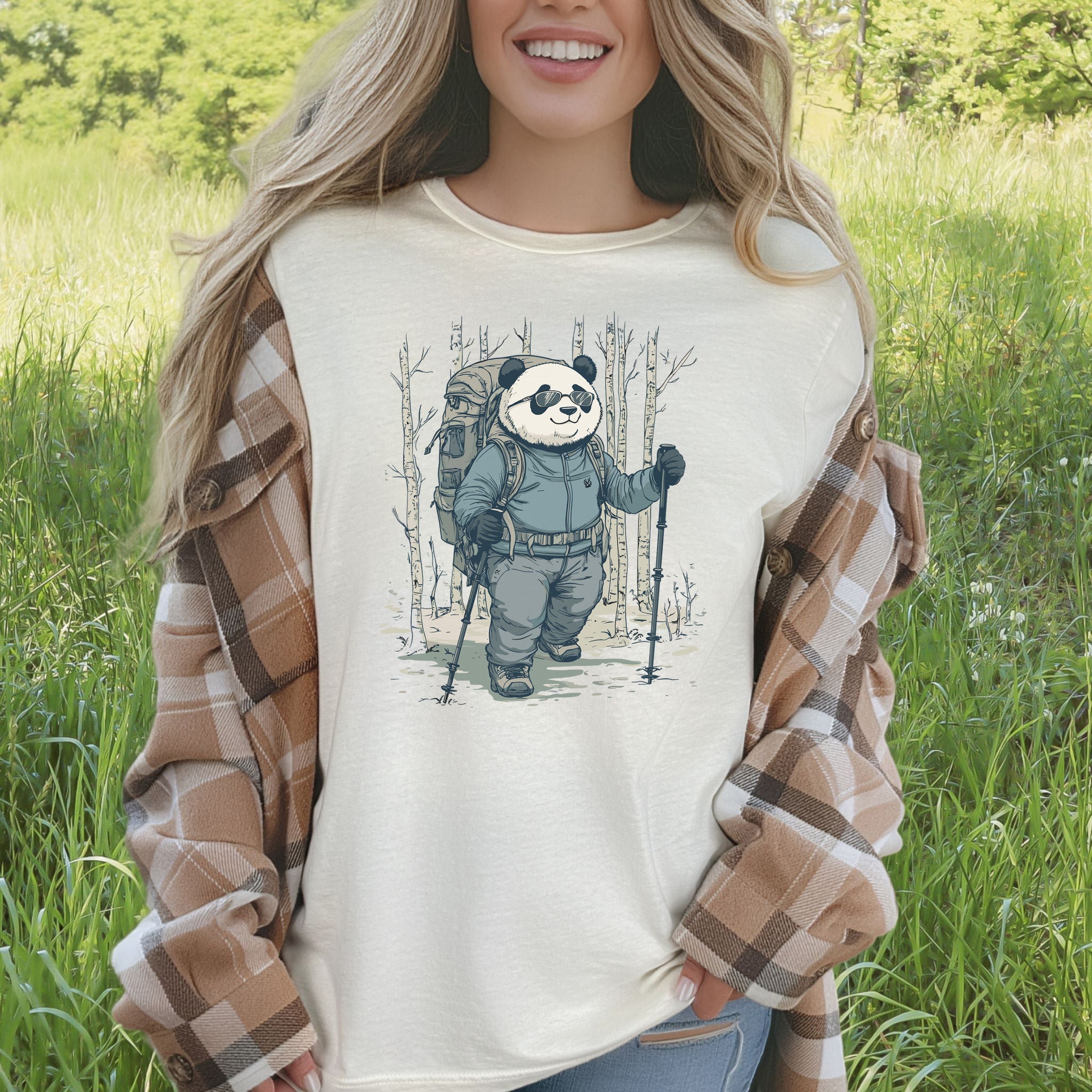 Panda Hitting the Trail T-Shirt