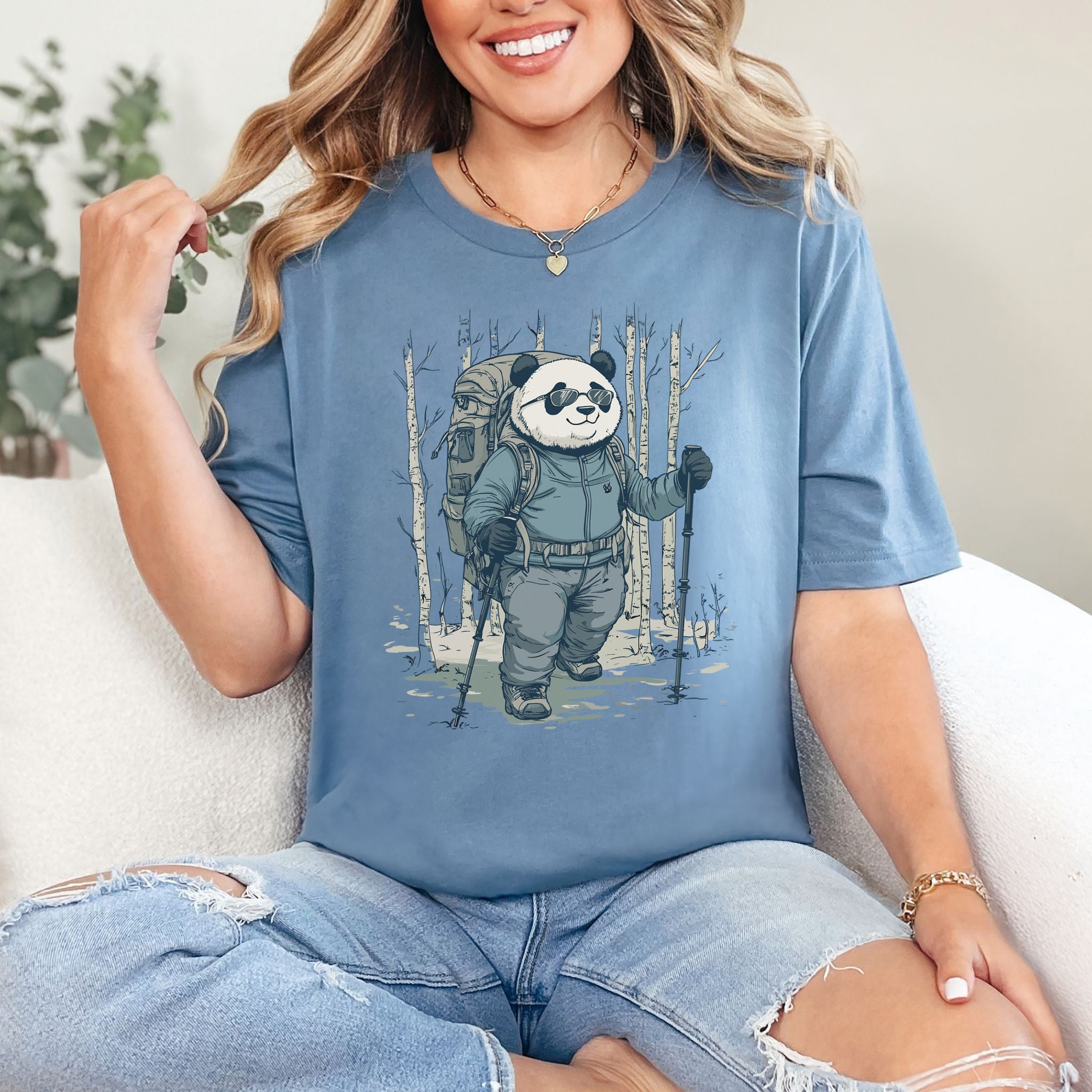 Panda Hitting the Trail T-Shirt