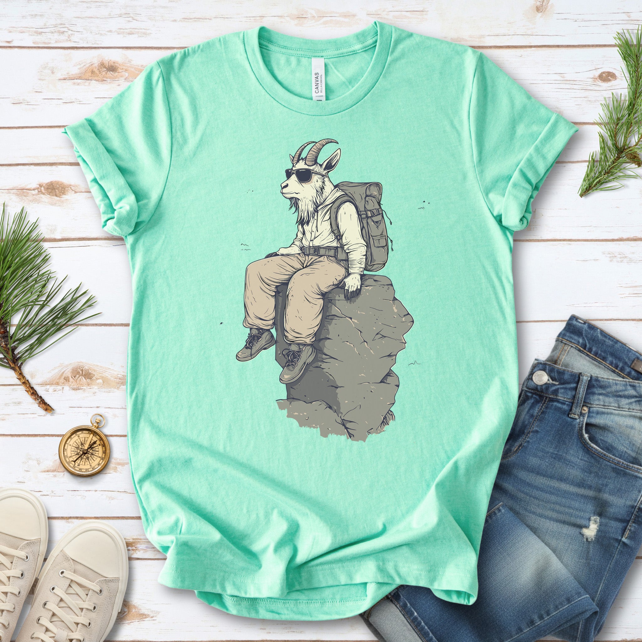 Cliffside Hiking Goat T-Shirt