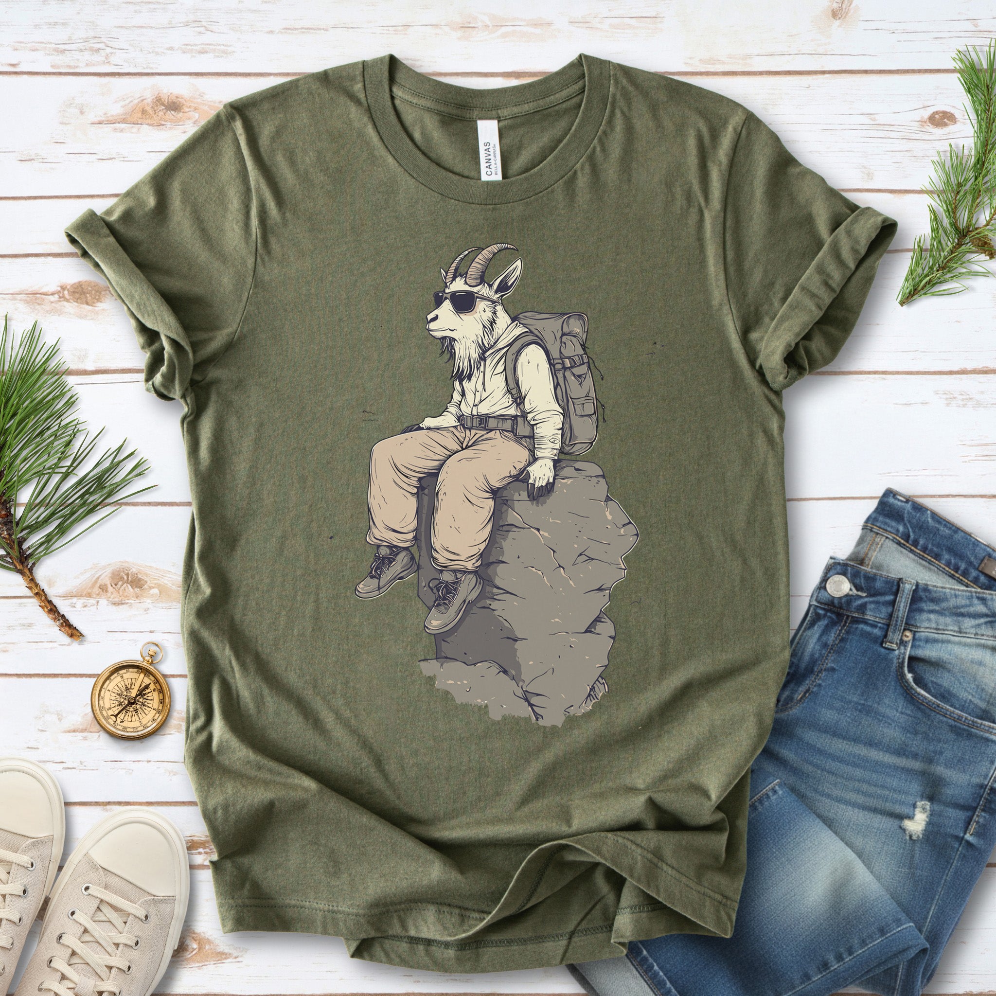 Cliffside Hiking Goat T-Shirt