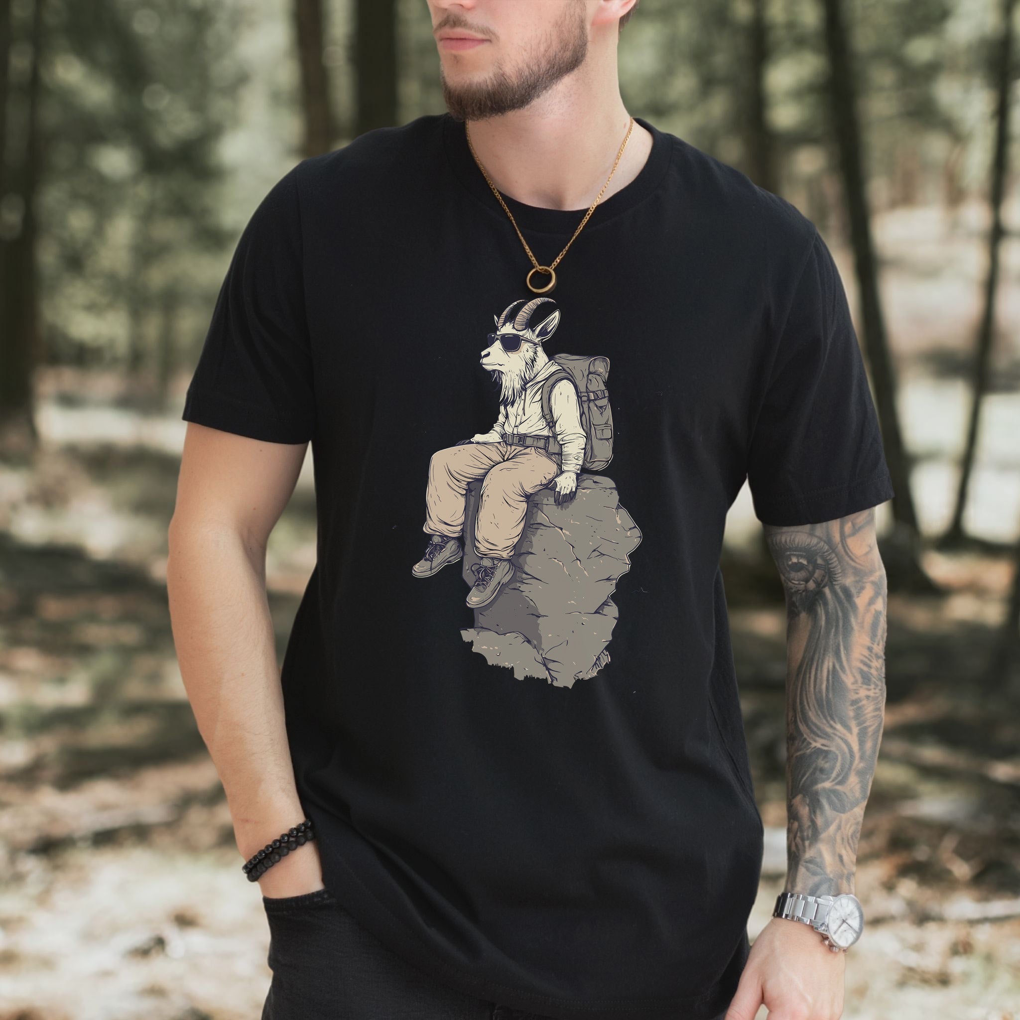 Cliffside Hiking Goat T-Shirt