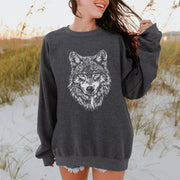 Wild Spirit Wolf Sweatshirt – Mystical Nature Graphic for Wolf Lovers