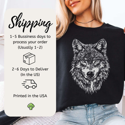Wild Spirit Wolf Sweatshirt – Mystical Nature Graphic for Wolf Lovers