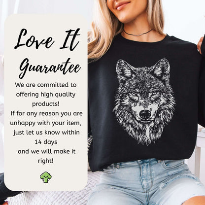 Wild Spirit Wolf Sweatshirt – Mystical Nature Graphic for Wolf Lovers