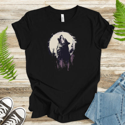 Howling Wolf and Moon T-Shirt – Adventurous Design - TShirtree