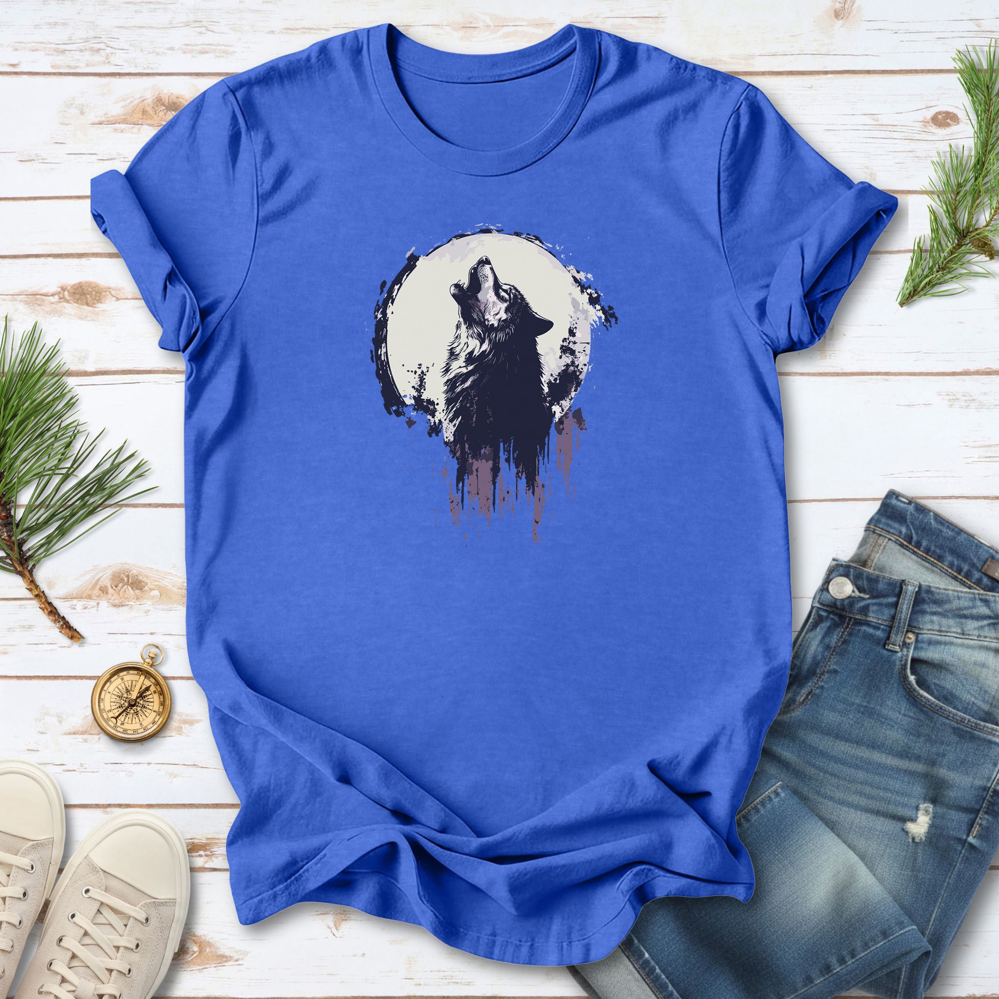 Howling Wolf and Moon T-Shirt – Adventurous Design