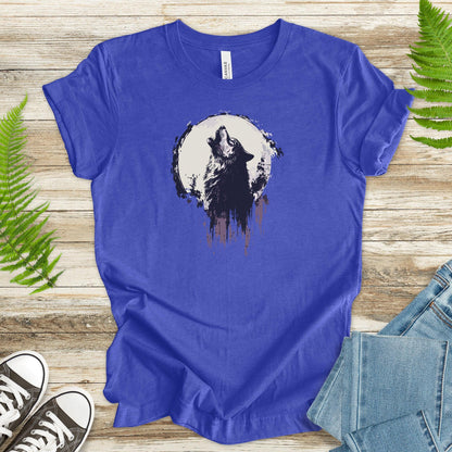 Howling Wolf and Moon T-Shirt – Adventurous Design - TShirtree