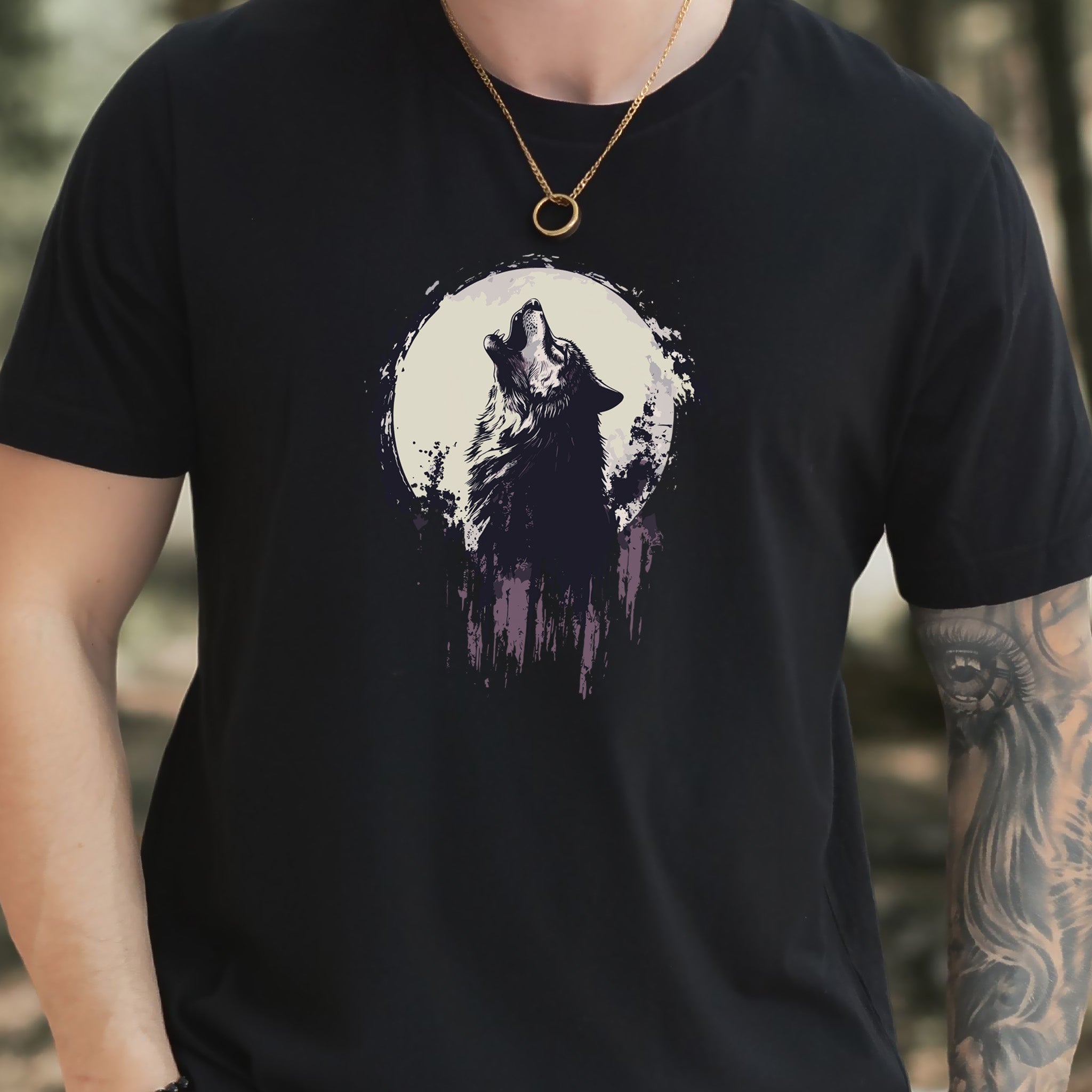 Howling Wolf and Moon T-Shirt – Adventurous Design