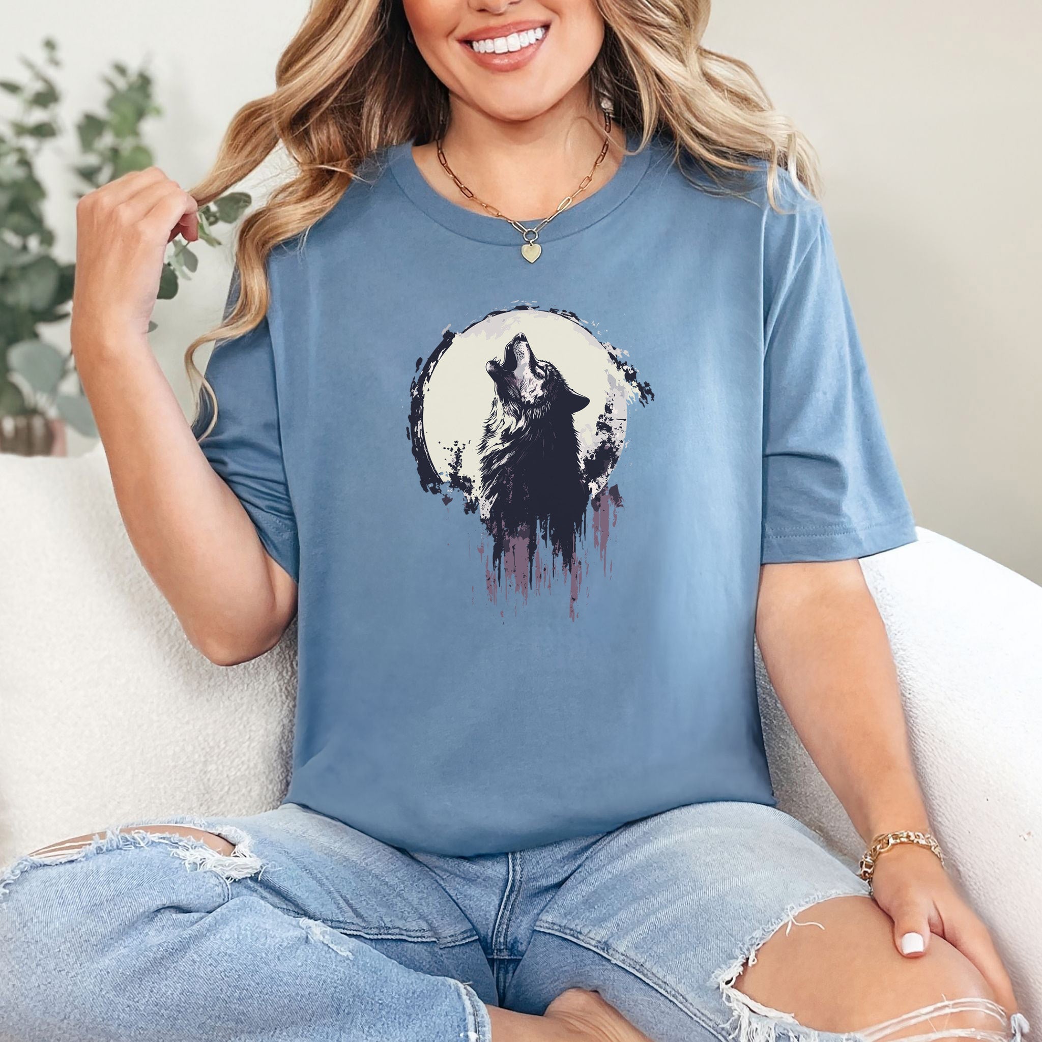 Howling Wolf and Moon T-Shirt – Adventurous Design