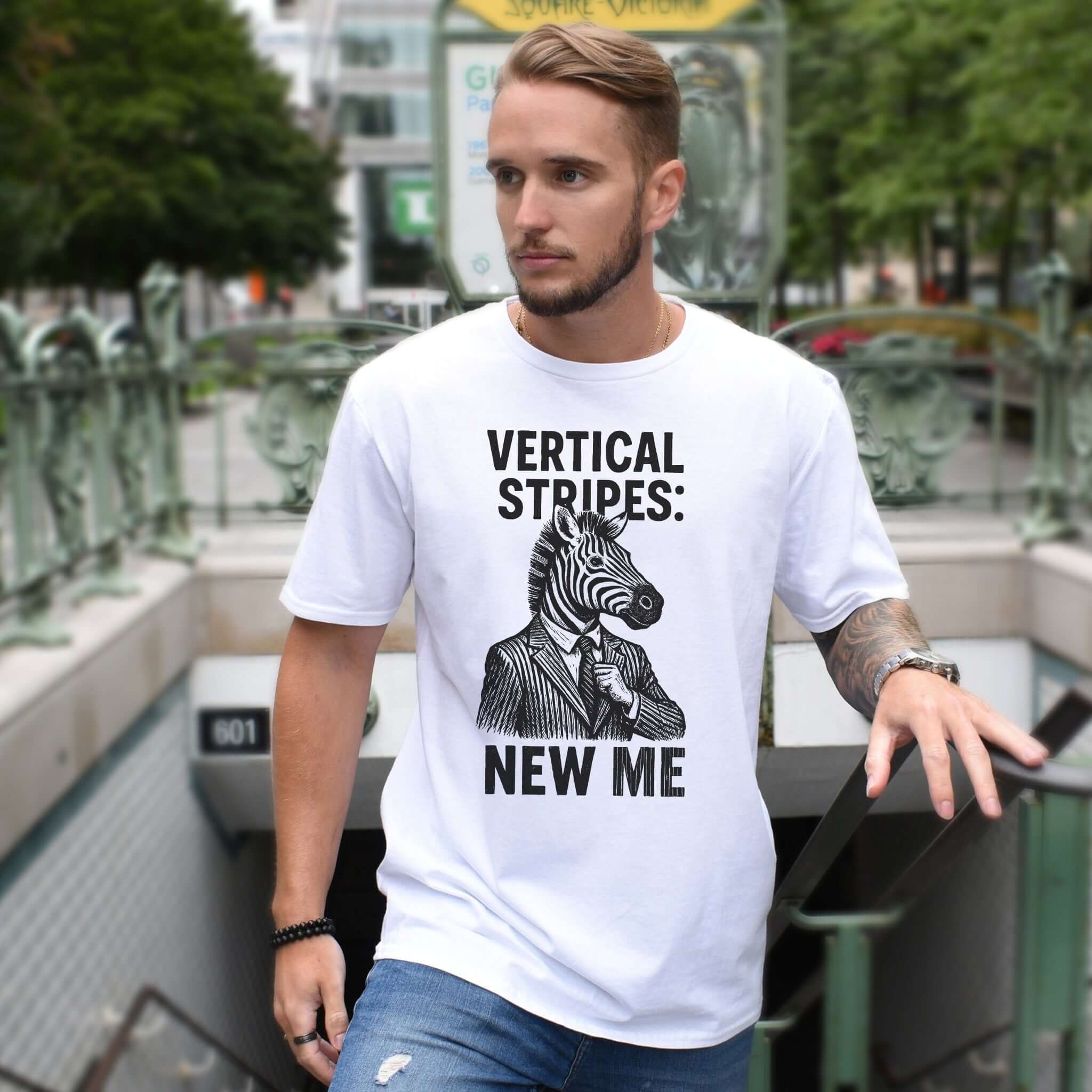 Zebra Vertical Stripes New Me T-Shirt